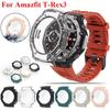 Glass Protector Film PC Shell For Amazfit T-rex 3 Smartwatch Trex3 Full Cover Screen Tempered Glass Protective Bumper Frame Case