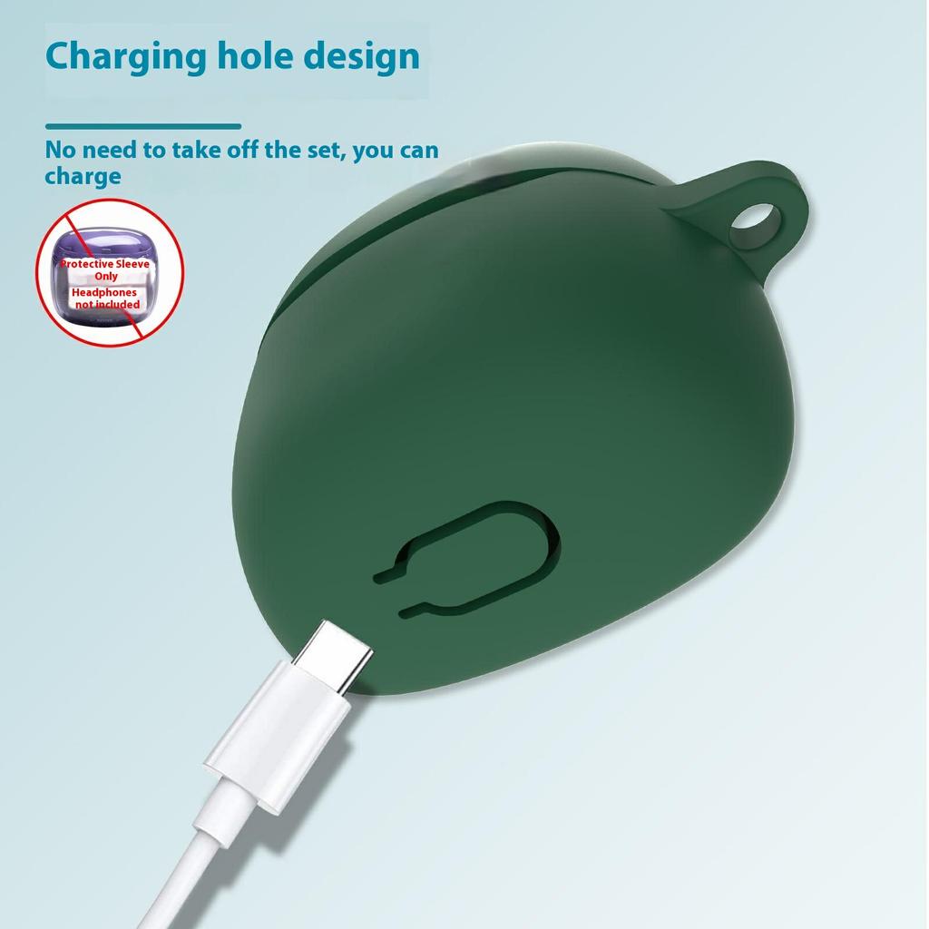 For JBL Tune Flex 2 Protective Case Bluetooth-Compatible Earbuds Silicone Cover with Hook