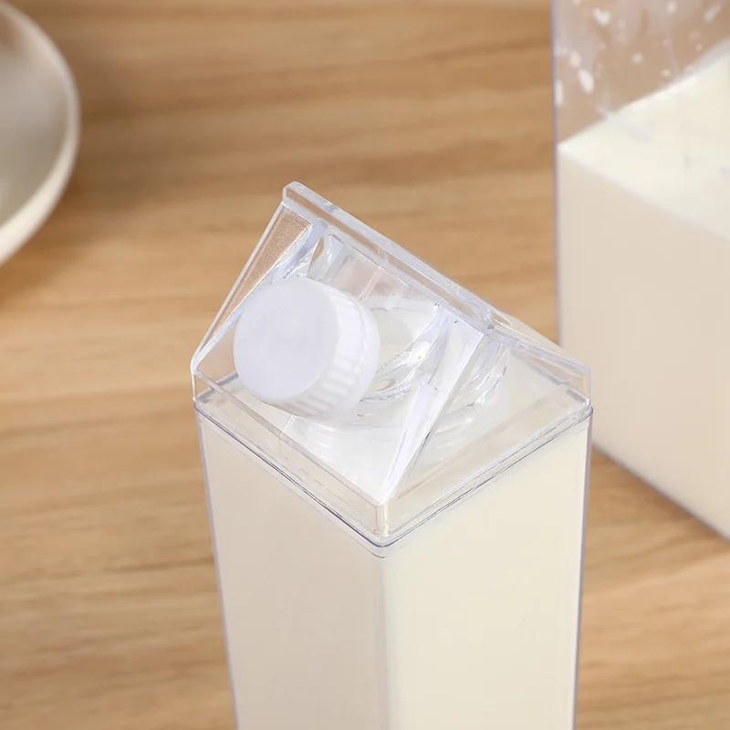 500ml/1000ml Milk Carton Water Bottle Transparent Plastic Portable Clear Box For Juice Tea Milk Bottles Drinking Cup