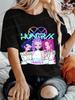 Хип-хоп K-pop Рубашка Охотники на демонов Женская Мужская Смешные Футболки Руми Зои Мира Мультяшные Корейский Ульззанг Подростковые Детские Футболки с круглым вырезом