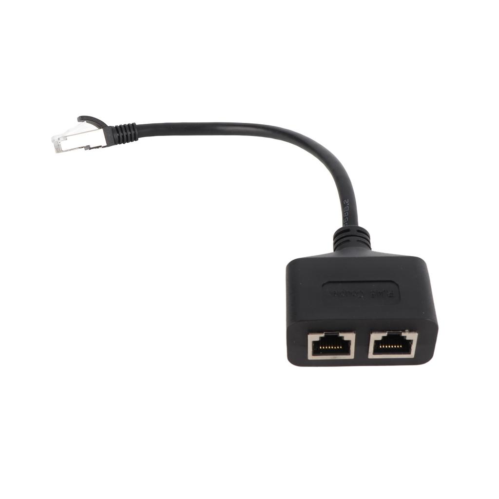 RJ45 Ethernet Adapter Cable Extension 1 to 2 Port Excellent Connection Transmission Splitter Adapter for Home Office