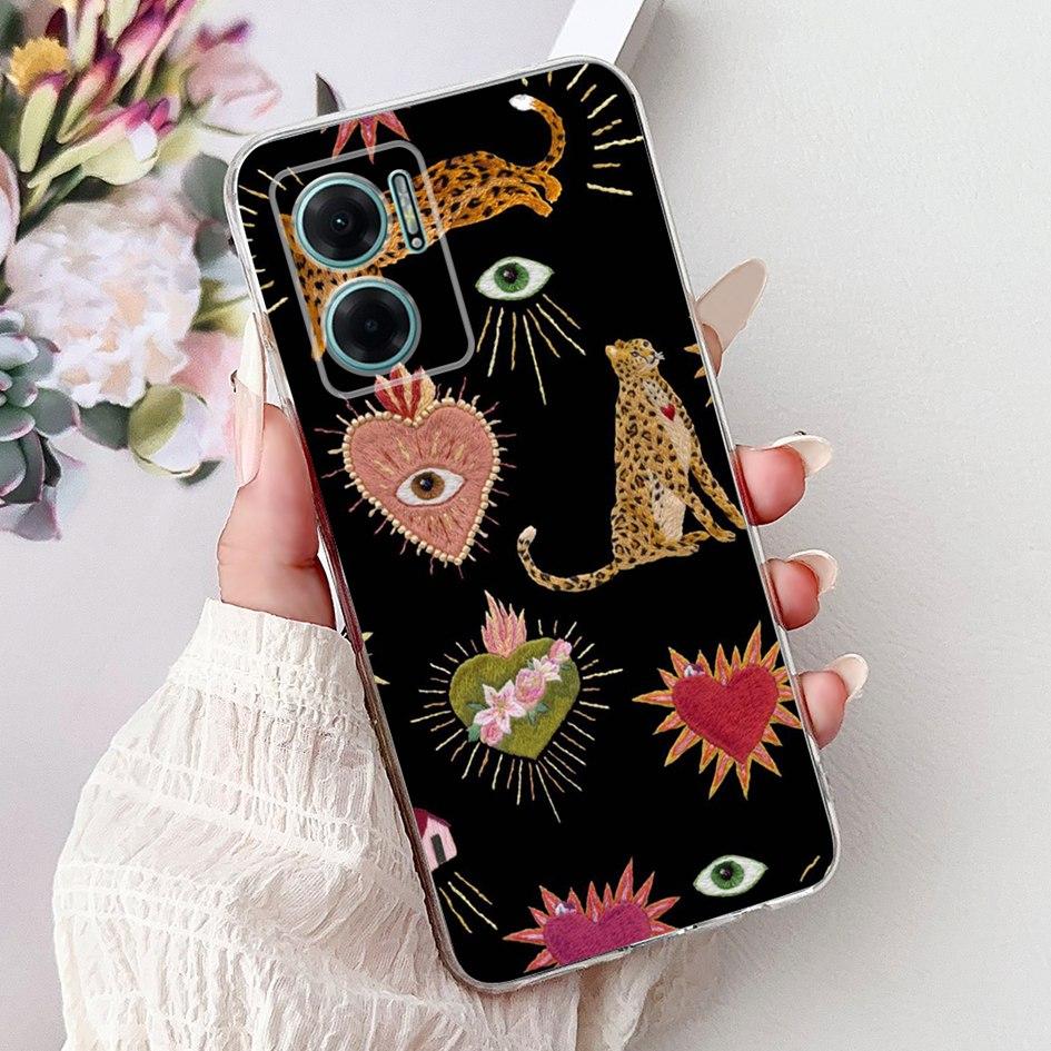 For Xiaomi Redmi Note 11E 5G Case Popular Flower Love Heart Soft Silicone Capa Back Cover For Xiaomi Redmi 10 11 Prime 5G Bumper