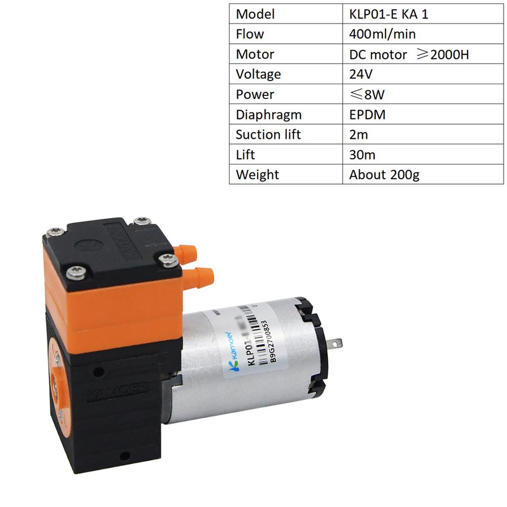 Kamoer 400ml/min KLP01 Mini High Flow Diaphragm Liquid Pump 12V 24V DC Motor Liquid Pressure 3 Bar 62dB for Lab and Waste Water