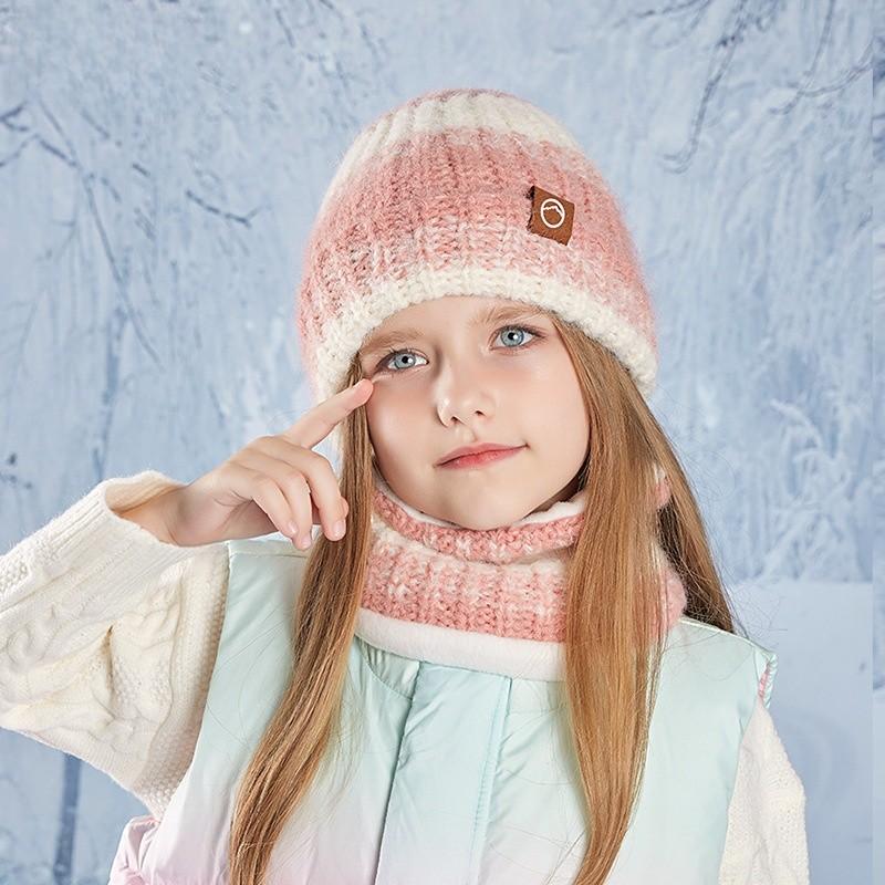 Childrens Knit Beanie Hat Set With Windproof Ear Protection For Winter Outdoor Use