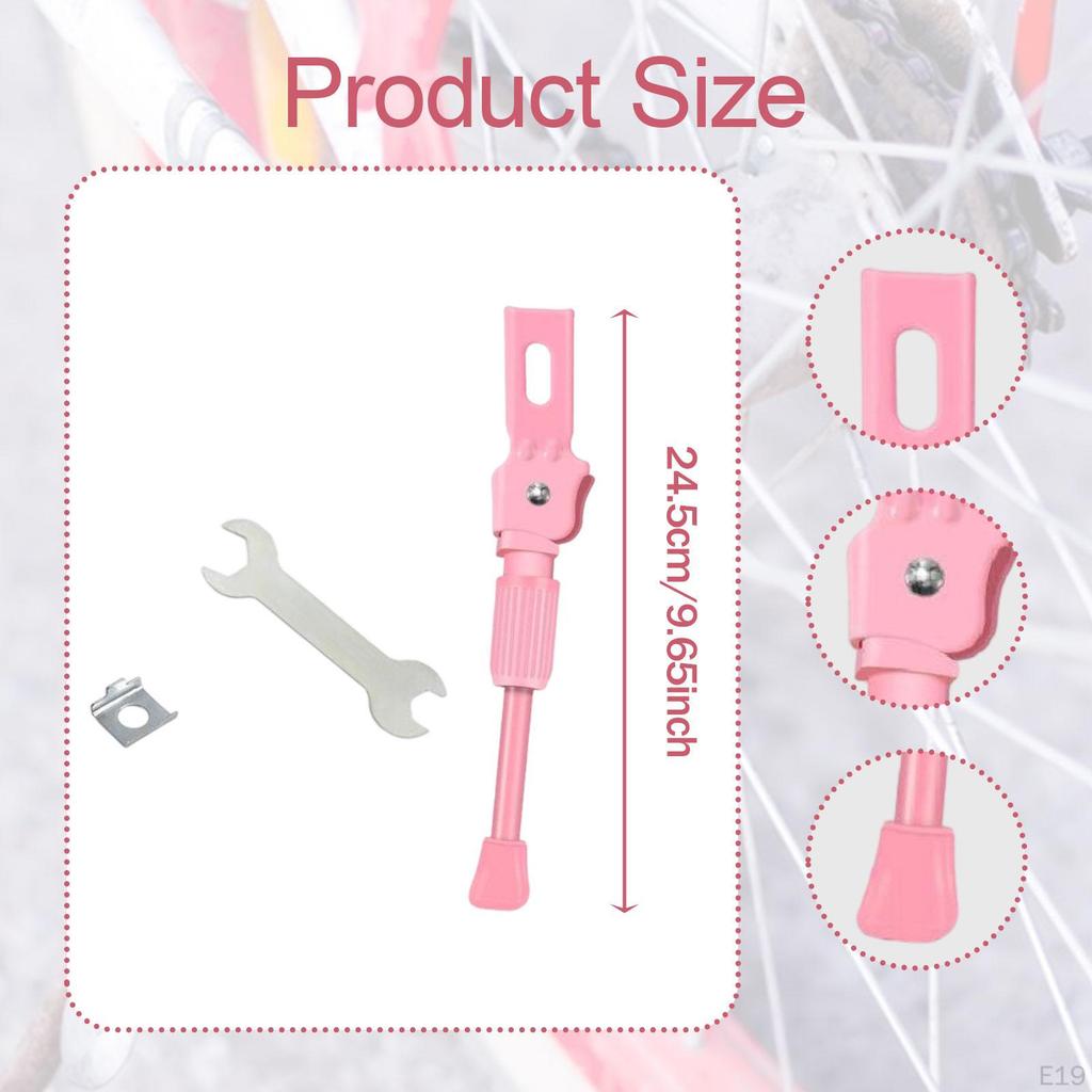 Adjustable Kickstand for Kids Bicycle, Side Support Mountain Bikes
