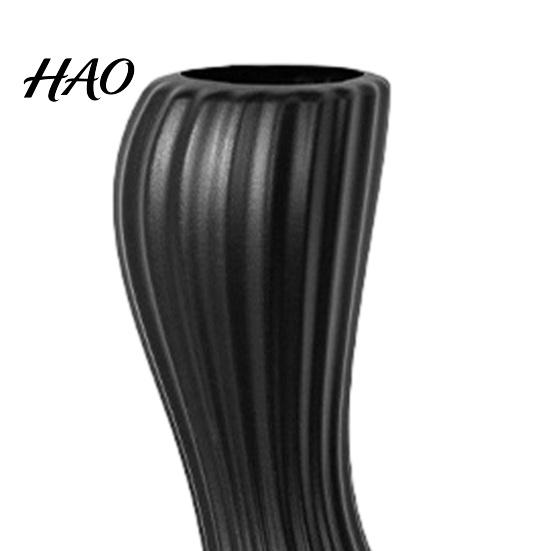 Black or White Floral Container Minimalist Twisted Vase, Modern Ribbed Flower Decorative Container, Creative Vase Arrangement Holder Table Centerpiece