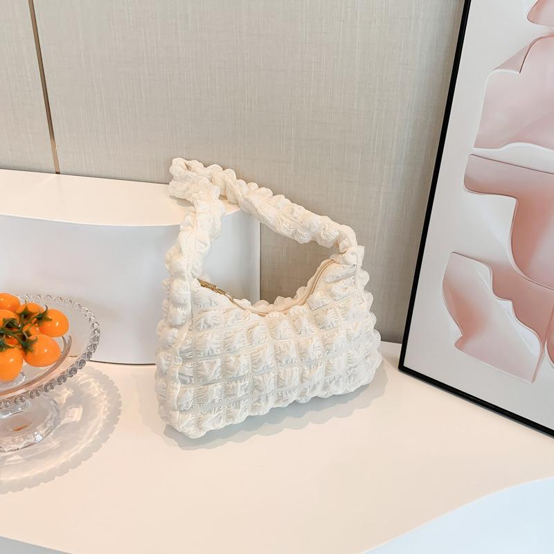 Пузыристый конфетный цвет, новая модная летняя облачная корейская модная клетчатая плиссированная сумка на плечо для женщин