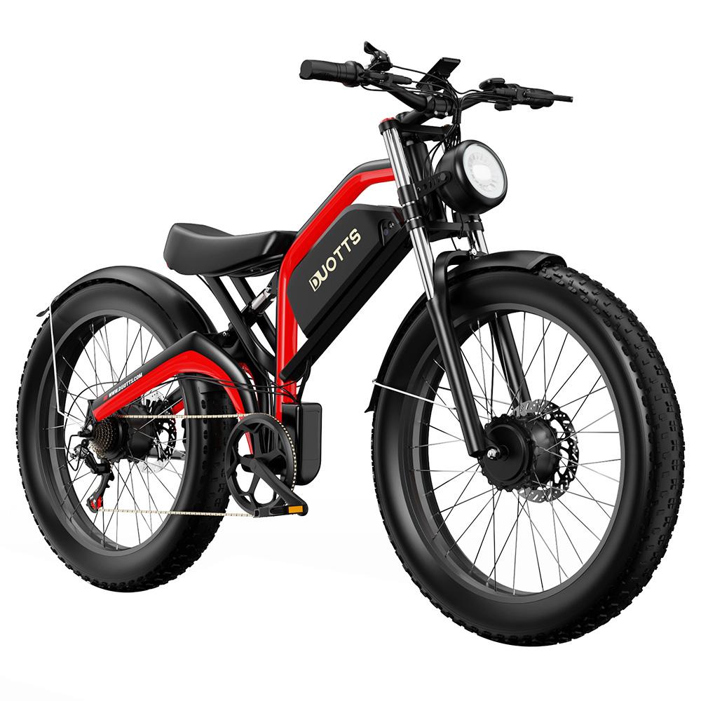 DUOTTS N26 Electric Bike, 750W*2 Motors, 55km/h Max Speed, 26*4.0' Inflatable Tires, 48V 20Ah Samsung Battery, 120-150km Range, Shimano 7-Speed