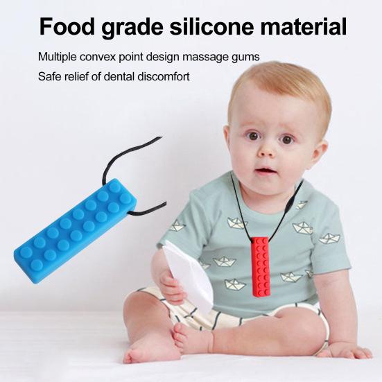 Детская молярная палочка пищевой силиконовый радужный строительный блок со шнуром предотвращает проглатывание