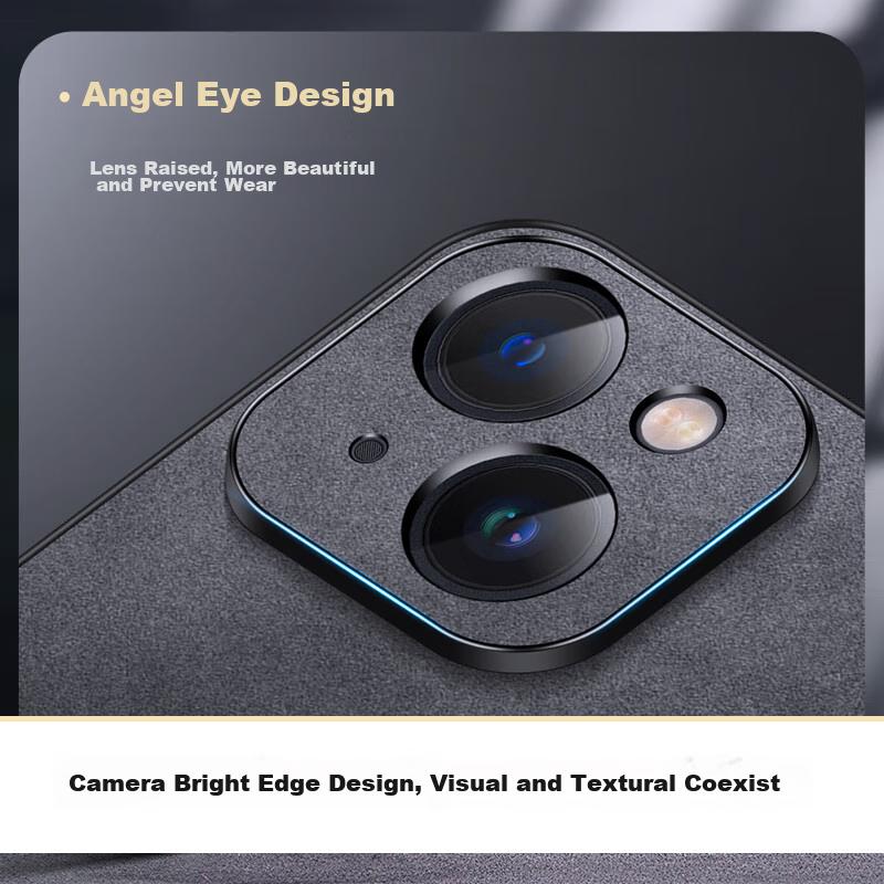 IPhone 13 Case, Shockproof Camera Protection, Full Coverage Soft, Simple Luxury Silicone Outer Casen, Black Leather Cover