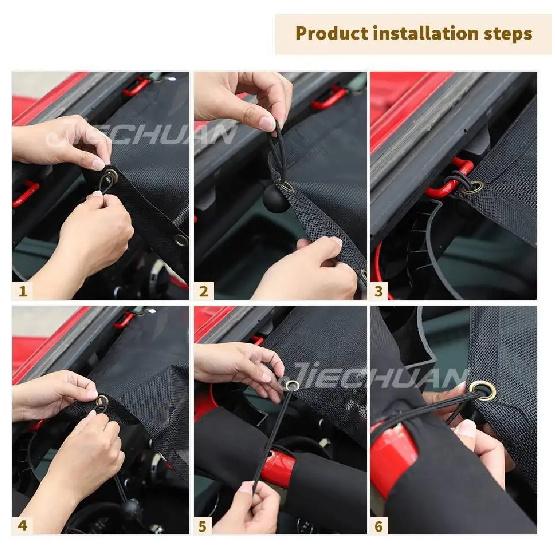 JIECHUAN Car Top Roof Sunshade Cover Front Door Heat insulation Net Mesh Fit For Jeep Wrangler JK 2007-2017,Exterior Accessories