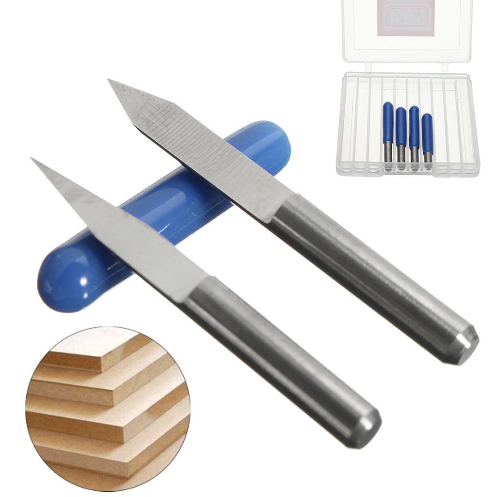 4pcs New Carbide PCB Board 3.175mm 20° 30° 40° 60° Engraving Bit CNC Router Tool