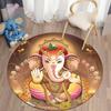 Ганеша круглые ковры с принтом для гостиной, спальни, коврик, мягкий фланелевой коврик, богемный ковер для комнаты, домашний декор alfombra