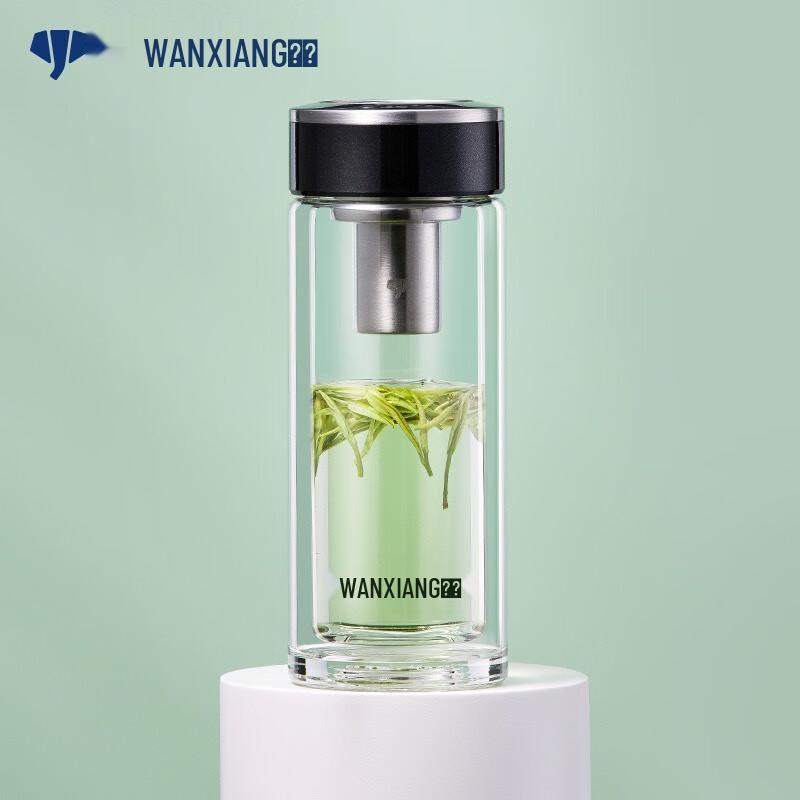 Портативная двухслойная стеклянная бутылка-заварник Wanda