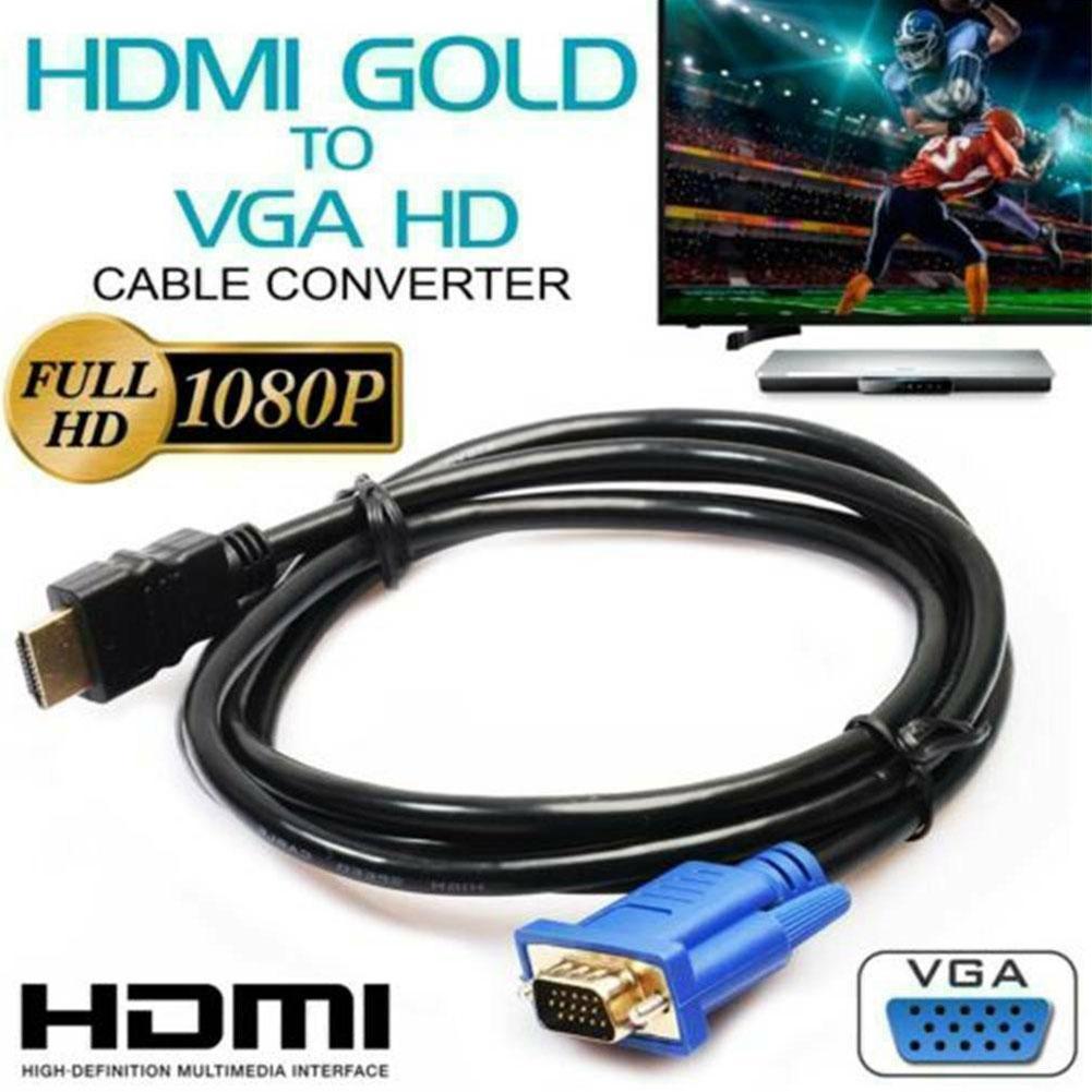 1.8 M Adapter Cable HDMI-compatible Male To VGA 1080P Male HDTV with Audio Adapter Cable HDMI-compatible TO VGA Cable (1/2PCS)