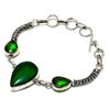 Ювелирный браслет из зеленого оникса с диопсидом 925 пробы, посеребренный, 6–8 дюймов