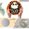 2D Flat, 1pc Halloween Ghost Aluminum Ornament, Circular Wall Craft, Suitable for Wreath Center, Wall And Room Decor - Durable, Easy-To-Clean Holiday