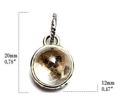 [World Accessories Carmelo] Кулон 'Кошка' из рутилового кварца, Стерлинговое серебро 925 пробы, Подвеска, Женская и Мужская