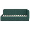 Corner Bed Frame Dark Green 100 x 200 cm Fabric