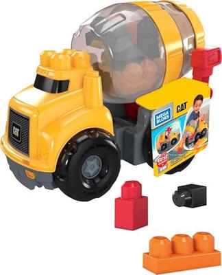 Mega Bloks Грузовик-бетономешалка CAT (9 штук) для возраста от 1 года и старше (GFG11)