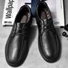 Высококачественная мужская кожаная обувь, деловая повседневная обувь без шнуровки