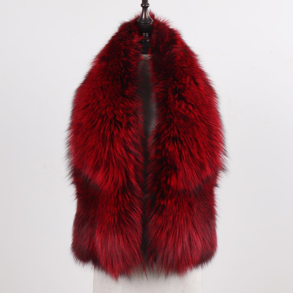 New Winter Lady Natural Luxury Real Fox Fur Scarf Shawl Full Pelt Warm Soft Genuine Fox Fur Scarves Women Real Fur Muffler