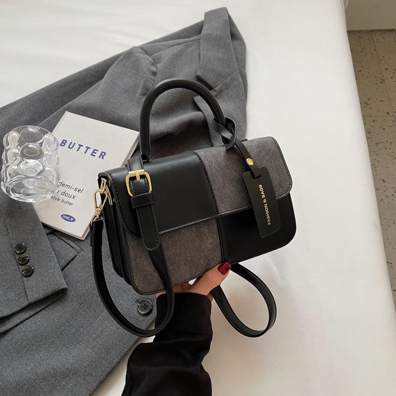 Маленькая сумка женская новая модная универсальная на плечо, сумка-мессенджер, сочетание контрастных цветов, портативная маленькая квадратная сумка