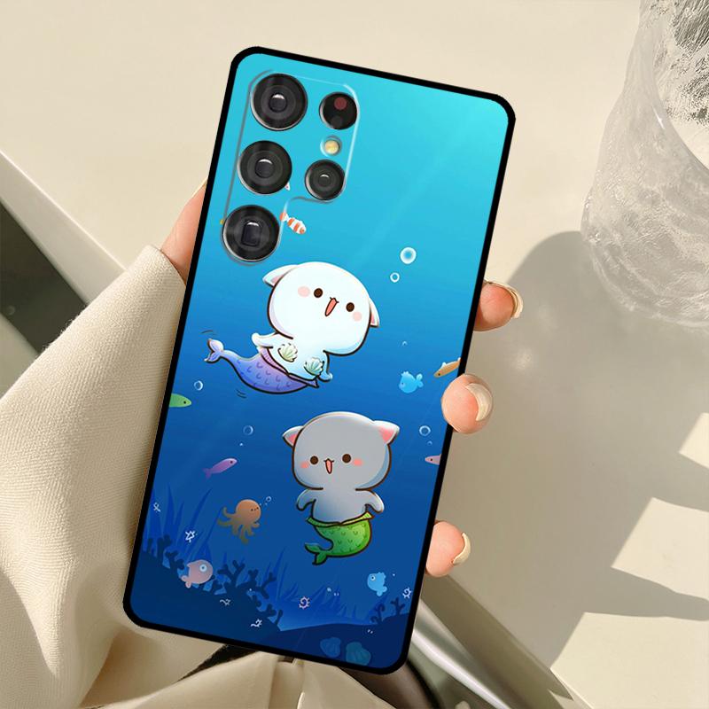 Peach And Goma Cats For Samsung Galaxy S21 S22 Ultra Note 20 S8 S9 S10 Plus Note 10 Plus S20 FE Phone Cover