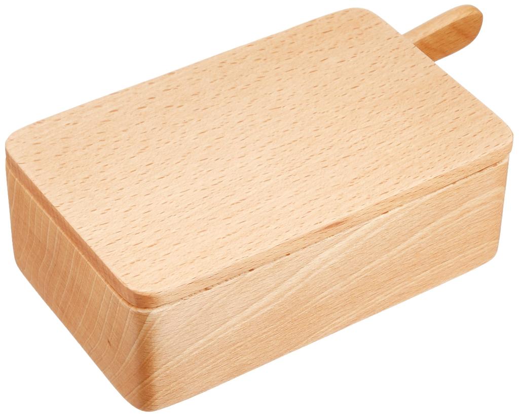 Nagao Butter Carved from Beech with Butter Case, Wood, Knife.