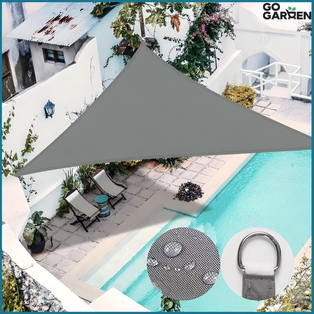 UV sun sail gray triangle garden shade 3.6x3.6x3.6 m