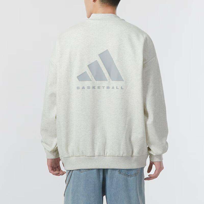 adidas Алфавитный логотип с принтом Спорт Бег Фитнес Тренировки Повседневная флисовая толстовка Топы унисекс Серый IX1965