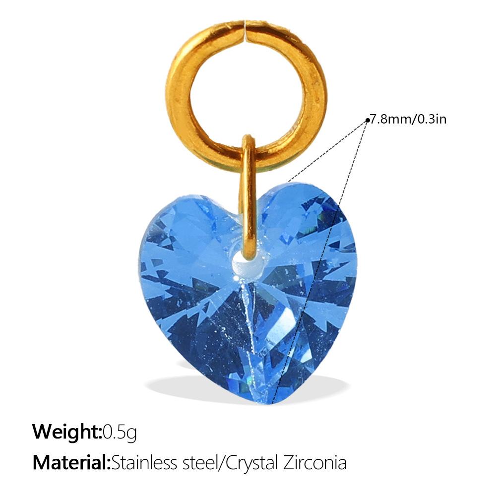 Подвеска Zircon с цветным сердцем в стиле легкой роскоши, цветной DIY-шарм для браслета, ожерелья и серег