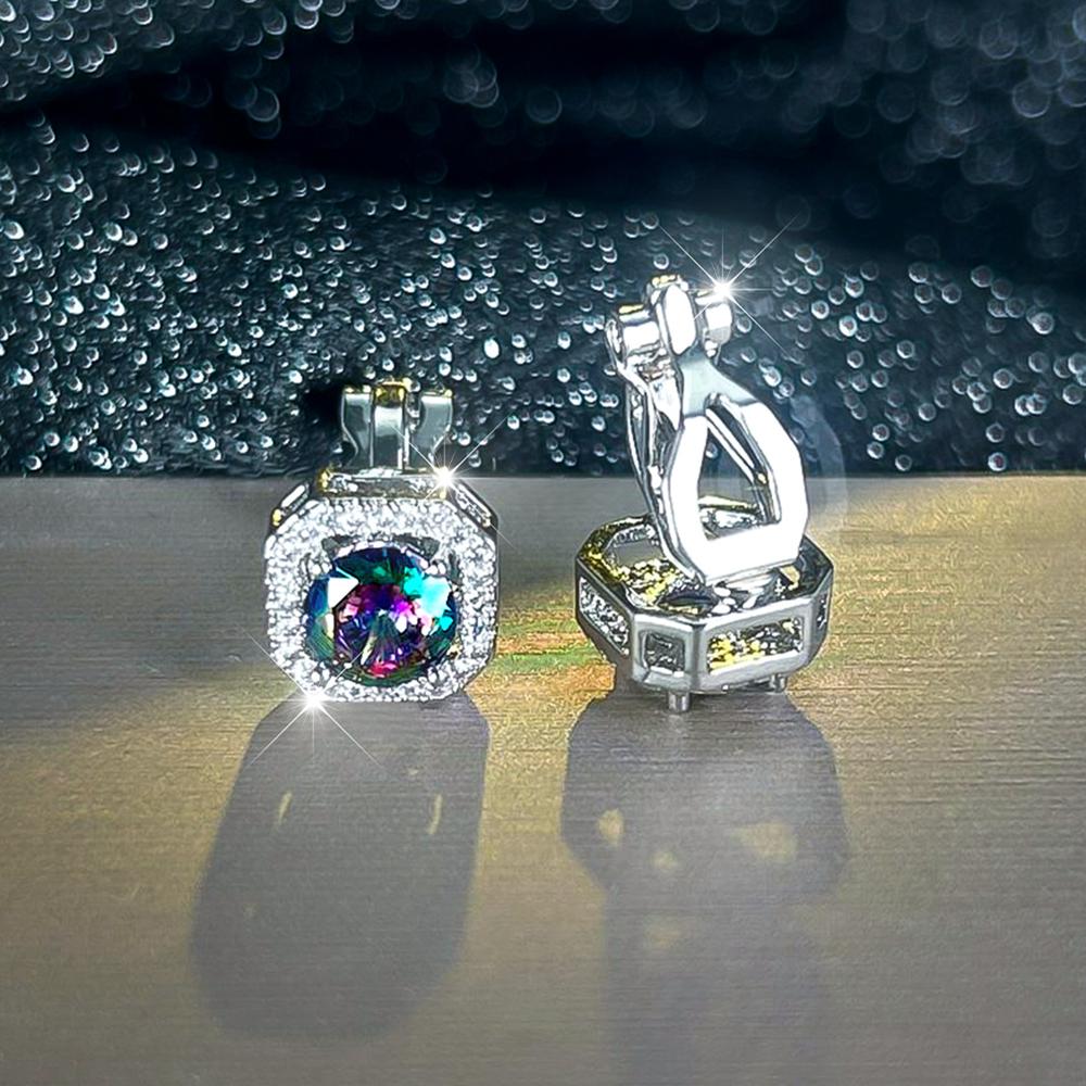 Простые квадратные серьги-клипсы с фианитом для женщин и девочек, милые серьги без пирсинга, ювелирные изделия для свадебной вечеринки