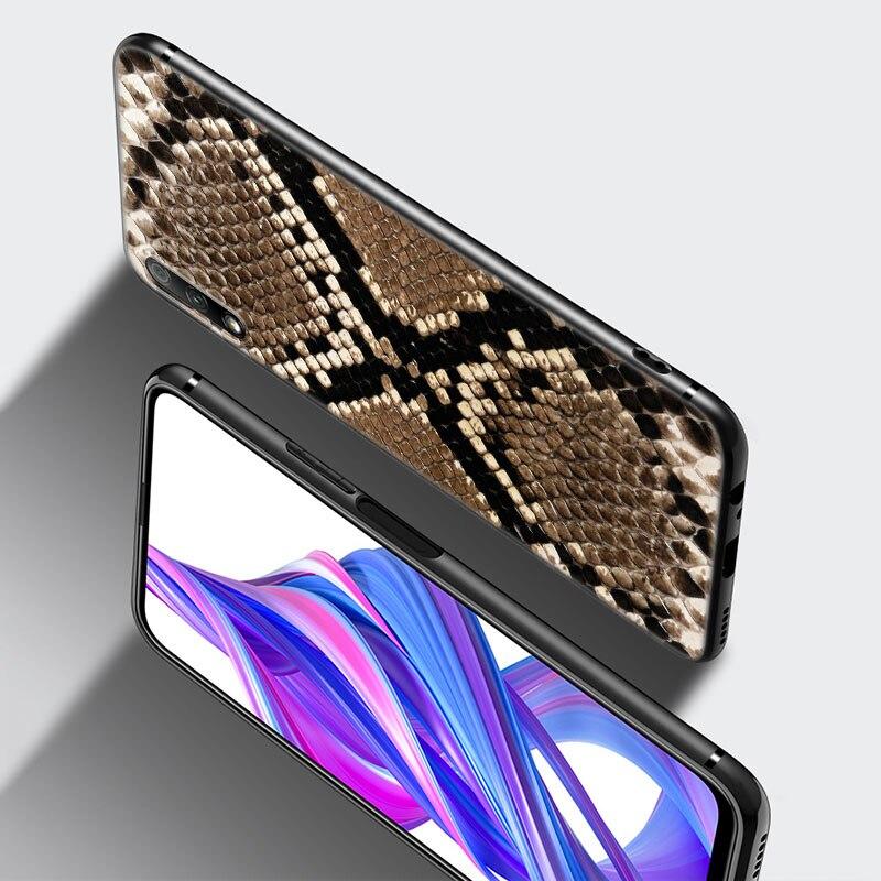 Модный чехол для телефона из змеиной кожи для Huawei Honor 7A 8A 9X 20 Pro 8 10X Lite 9A 8C 9C 20E 7S 8S 20S 8X 10i 20i 30i мягкий черный чехол