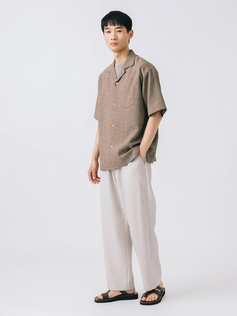 Beams Heart Men's Moisture-Wicking, Quick-Drying Ankle-Wide Easy Pants, Natural, Size S, 42230106147