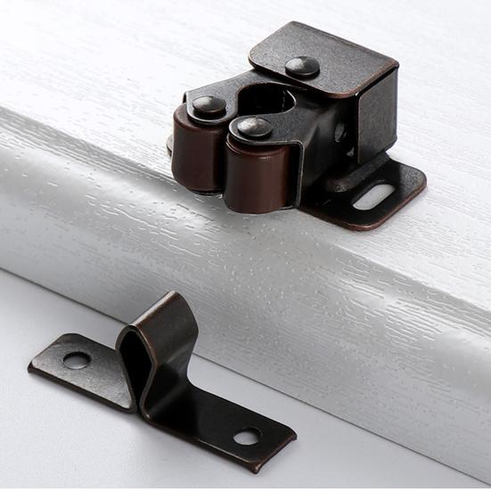 1 Set Cupboard Closet Latch Built-in Spring Widely Used Iron Practical Kitchen Cabinet Door Latch Cupboard Lock Home Supplies