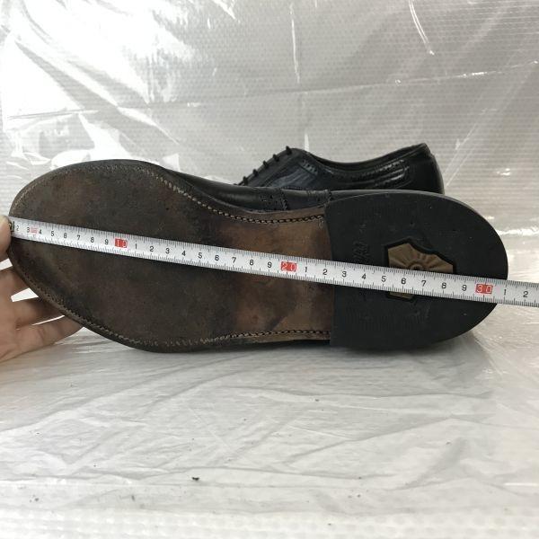 70s-80s? Vintage USA Made/UFCW O’Sullivan/Goodyear Welt Leather Full Brogue Wingtip/9.5EEE/Black/BLACK/(USED)