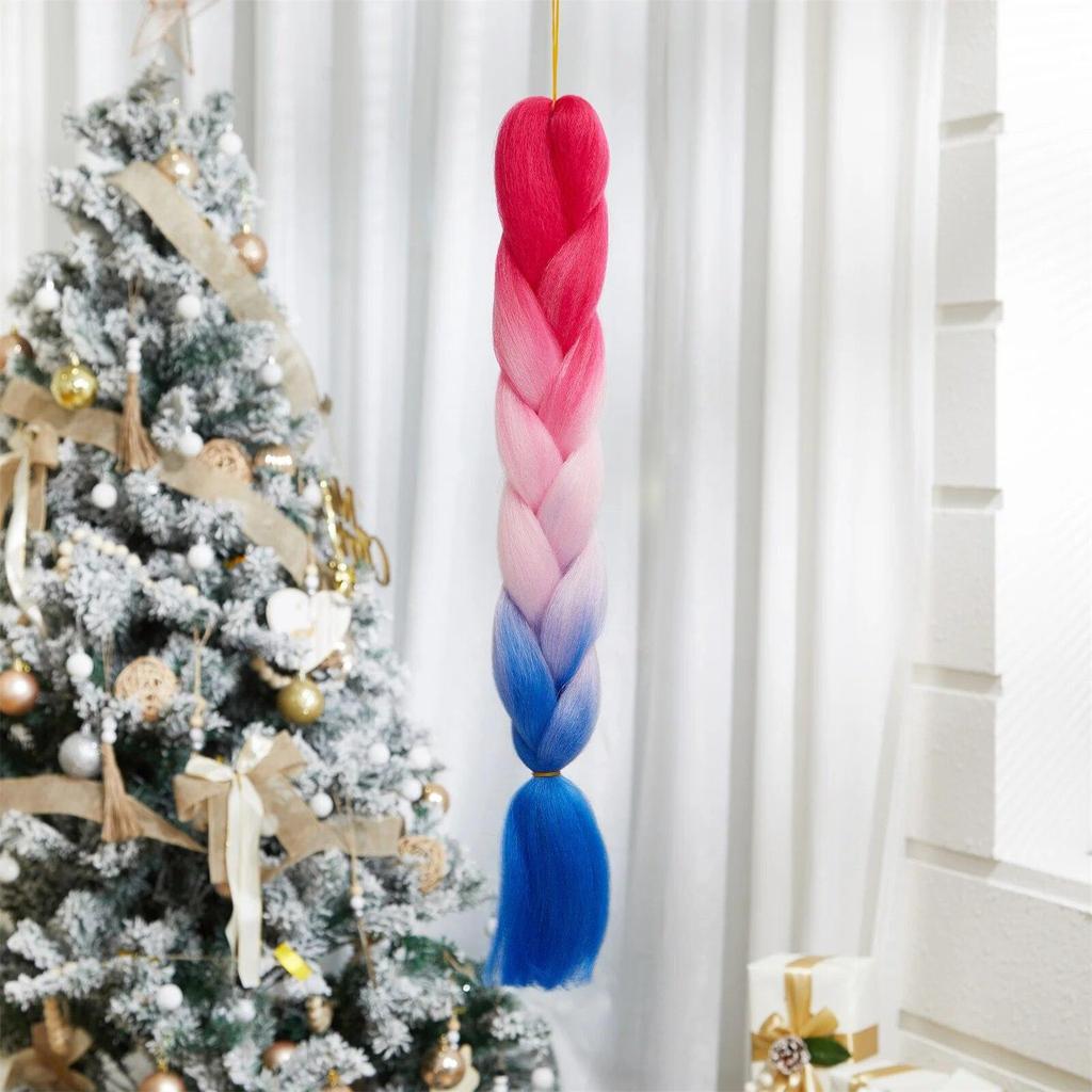 ALAN EATON Синтетические наращивания волос радужного цвета Jumbo Braid 24 дюйма, высокотемпературные волокна для наращивания волос, вязаные крючком своими руками