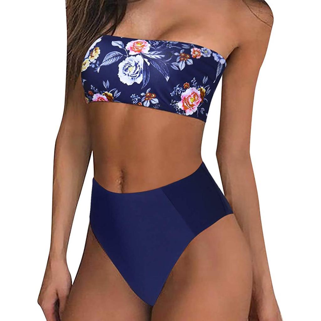 Women's Printing Padded Push Up 2 Piece Bikini Hollow Out Swimsuits Beachweart