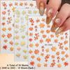 3 to 30 Sheets Autumn Maple Leaves Nail Stickers 5D Embossed Gold Foil Fall Leaf for Nails, Self-Adhesive DIY Manicure Art