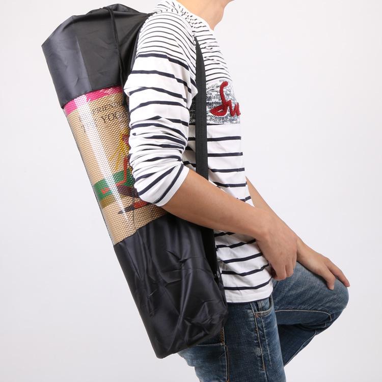 Outdoor Yoga Mat Bag with Drawstring Mesh Pocket - Portable Oxford Cloth Design