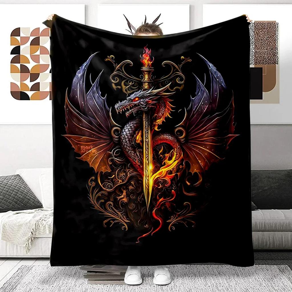 Animal Dragon Blanket Ultra Lightweight Soft Plush Flannel Throws Blanket for Sofa Bed Couch Best Office Gifts  Demogorgon
