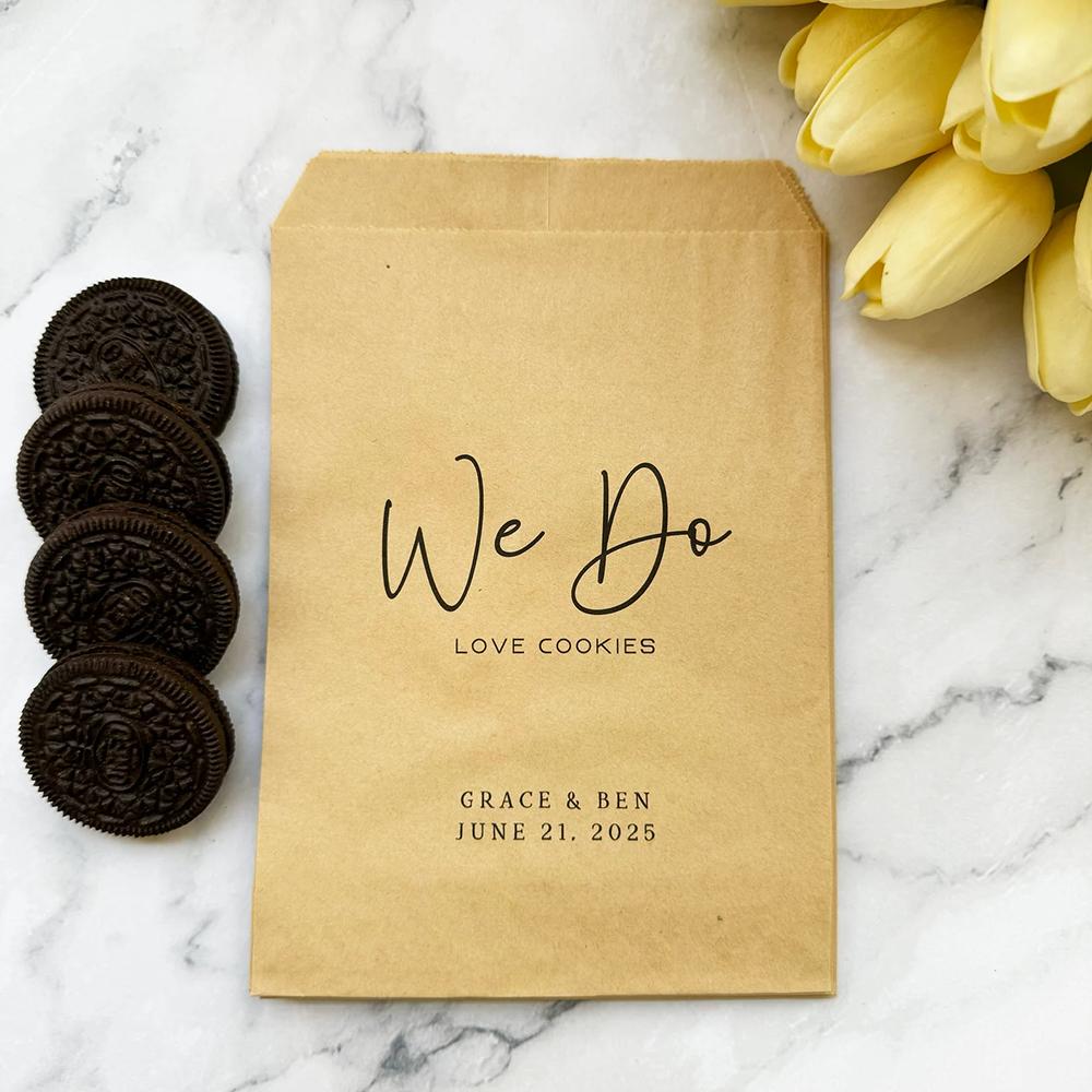 Custom 10pcs We Do Love Cookies Craft Bag Wedding Craft Favor Cookie Bags Engagement Bachelorette Party Bridal Shower Honeymoon