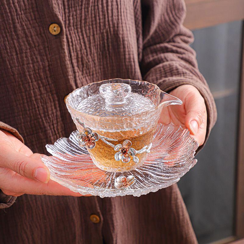 Набор из цветущего стекла Gong Dao Bei и чайных чашек – элегантный кувшин Fairness с подходящими чашками для чайной церемонии