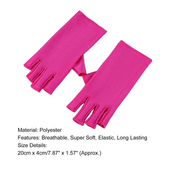 1 пара перчаток для ногтей, дышащие, устойчивые к ультрафиолетовому излучению, без запаха, эластичные, моющиеся, защита от солнца, полиэстер, для профессионалов, половина пальца