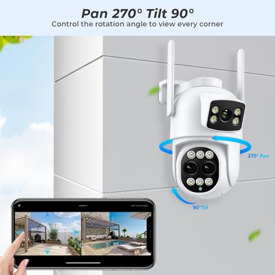 12-мегапиксельная 6K WiFi IP-камера наружного наблюдения с 8-кратным зумом, двумя экранами, 6-мегапиксельная PTZ-камера с функцией ночного видения, приложение ICSEE, камера с функцией обнаружения людей