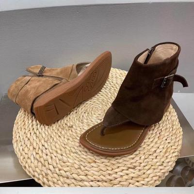 Модные литературные новые высокие сандалии из овчины женские с круглым носком и боковой молнией крутые женские ботинки