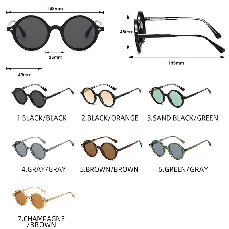  New Retro Round Women Sunglasses Fashion Green Candy Color Shades UV400 Men Trending Rivets Punk Sun Glasses
