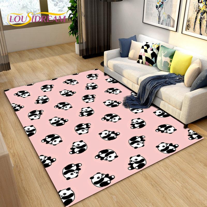 3D Cartoon Cute Panda Area Rug,Carpet Rug for Living Room Children's Room Decoration,Kid Play Crawl Soft Non-slip Floor Mat Gift