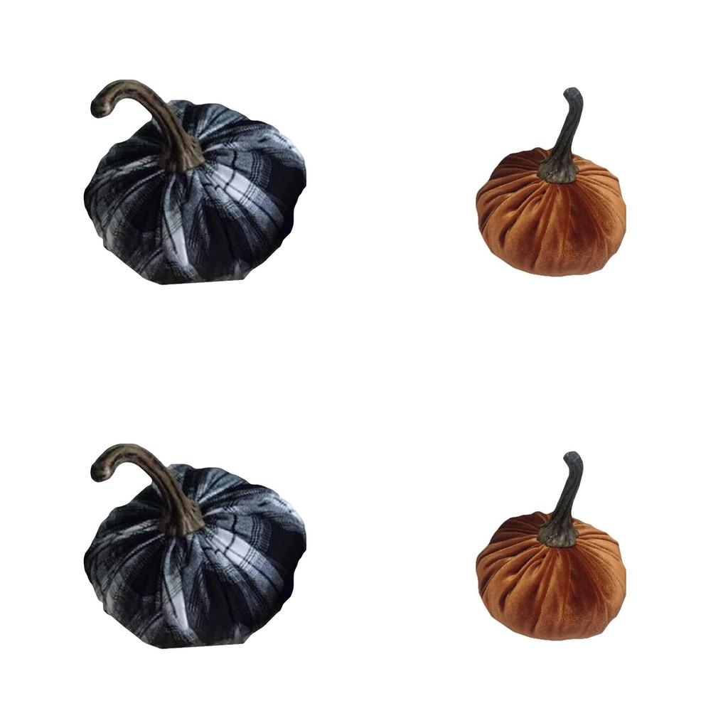 Роскошные бархатные плюшевые подушки-тыквы синего цвета для элегантного хэллоуинского декора